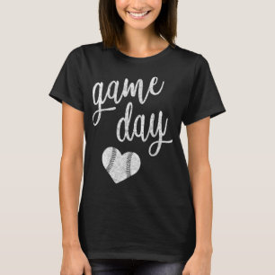 Game Day Baseball Softball Mum Heart Gift T-Shirt