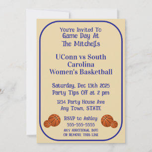 Game Day Basketball Watch Party  Invitation