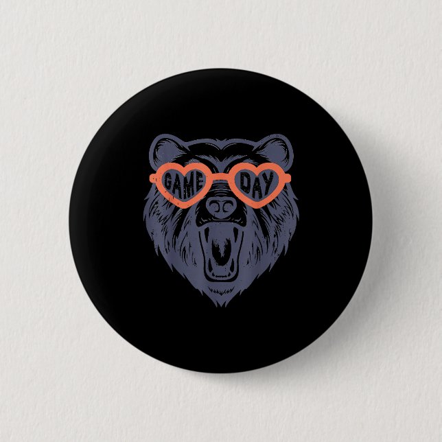 Game Day Bear  6 Cm Round Badge (Front)