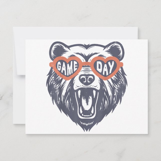 Game Day Bear  Holiday Card (Front)