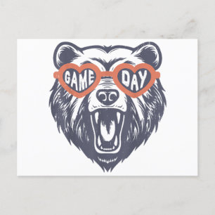 Game Day Bear  Holiday Postcard