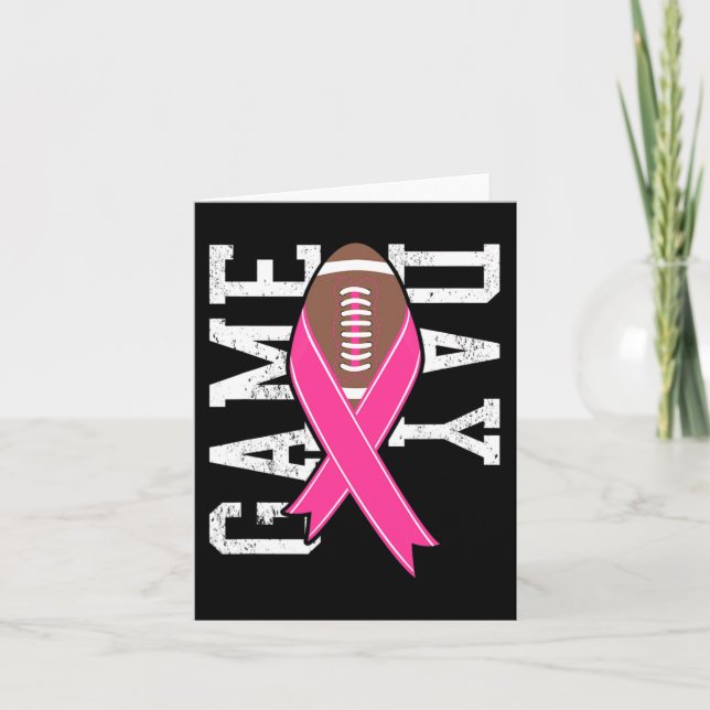 Game Day - Breast Cancer Awareness Pink Football R Card (Front)