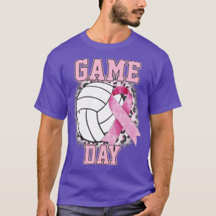 Game Day Breast Cancer Awareness Volleyball Tackle T-Shirt