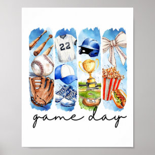 Game Day Bysebyll Coquette Bow Funny Tis The Seaso Poster