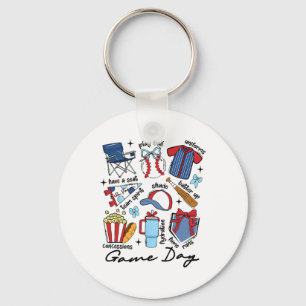 Game Day Bysebyll Men Women Kid Field Day Bysebyll Key Ring