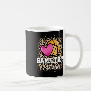 Game Day Bysketbyll Leopard Print Women Girls Bysk Coffee Mug