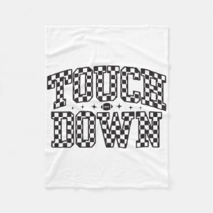 Game Day Checkered Touchdown Season Preppy America Fleece Blanket