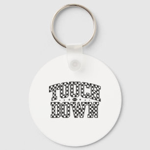 Game Day Checkered Touchdown Season Preppy America Key Ring