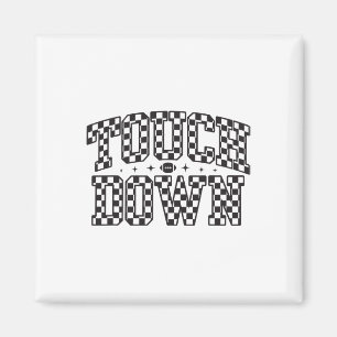 Game Day Checkered Touchdown Season Preppy America Magnet
