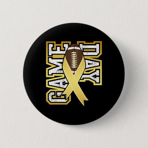 Game Day - Childhood Cancer Awareness Football Rib 6 Cm Round Badge