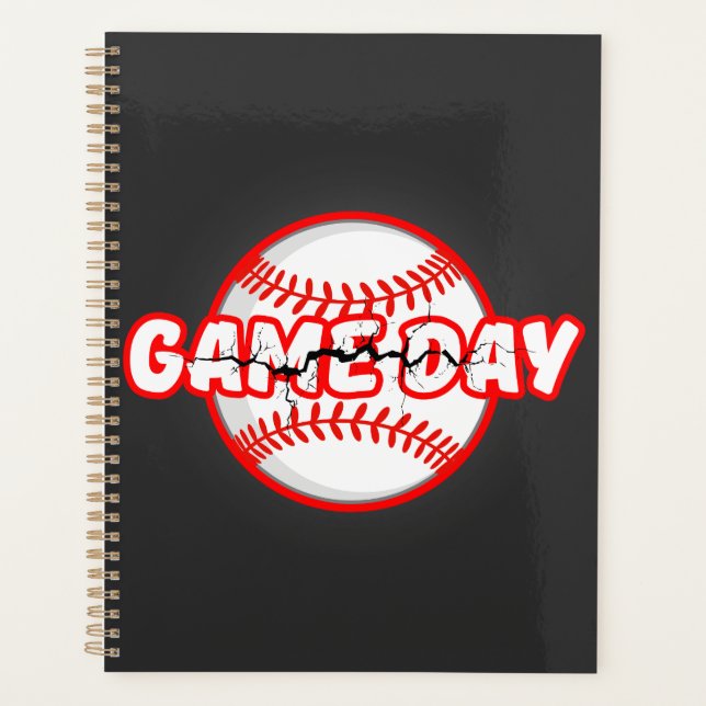 Game Day Cracked Baseball Sports Graphic Planner (Front)