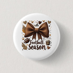 Game Day Football Bow Coquette Football Season 3 Cm Round Badge