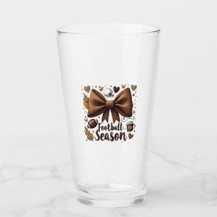 Game Day Football Bow Coquette Football Season  Glass