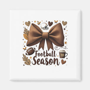 Game Day Football Bow Coquette Football Season  Magnet