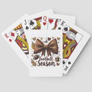 Game Day Football Bow Coquette Football Season  Playing Cards