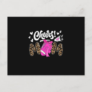 Game Day Football Cheer Mum Pink Leopard Breast Ca Postcard