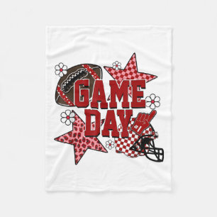 Game Day Football Chequered Team Spirit Touchdown Fleece Blanket