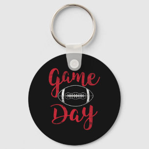 Game Day Football Cute Football Top Women Key Ring