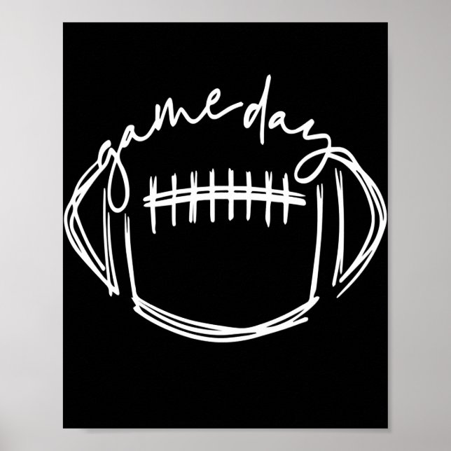 Game Day Football Game Day Vibes Football Lover Poster (Front)