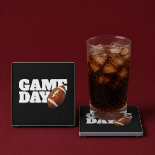 Game Day Football Glass Coaster