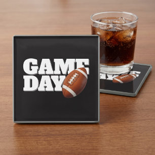 Game Day Football Glass Coaster