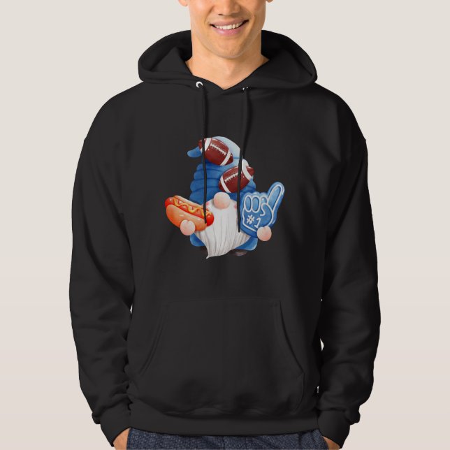Game Day Football Gnome Touchdown Coach Dad Refere Hoodie (Front)