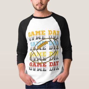 Game Day Football Lover Typography T-Shirt