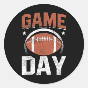 Game Day Football Men Women Youth American Footbal Classic Round Sticker