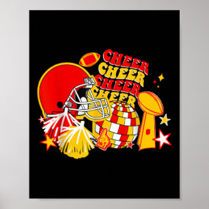 Game Day Football Mum Women Girls Cheer Funny Foot Poster