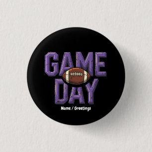 Game Day Football Player Vintage Sports Design 3 Cm Round Badge
