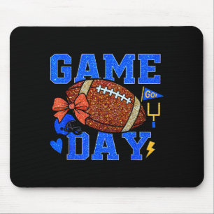 Game Day Football Season Football Mama Blue Gold B Mouse Pad