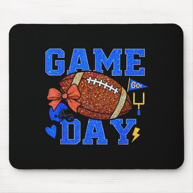 Game Day Football Season Football Mama Blue Gold B Mouse Pad (Front)