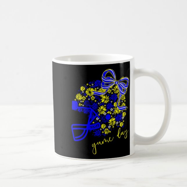 Game Day Football Season Football Mama Girl Blue G Coffee Mug (Right)