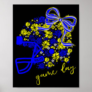 Game Day Football Season Football Mama Girl Blue G Poster