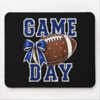 Game Day Football Season Football Mum Blue Gold Mouse Pad