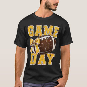 Game Day Football Season Football Mum Gold Vibes T-Shirt