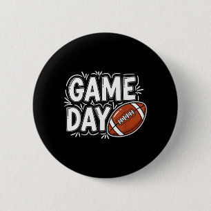 Game Day Football Sports Fans Funny Youth Kids 6 Cm Round Badge