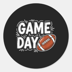 Game Day Football Sports Fans Funny Youth Kids Classic Round Sticker