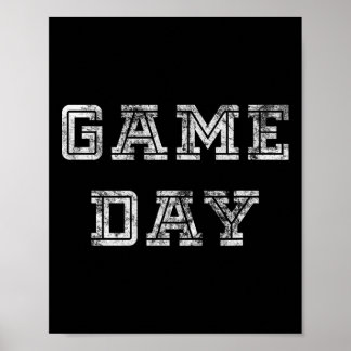 Game Day Football T Shirt Men Women Kids Retro Gra Poster
