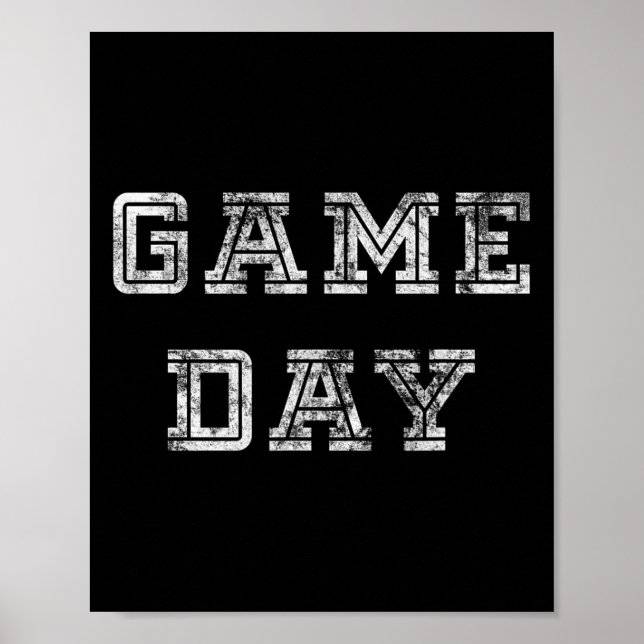 Game Day Football T Shirt Men Women Kids Retro Gra Poster (Front)