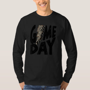 Game Day Game Day Leopard Lightning Bolt Retro Tr T-Shirt