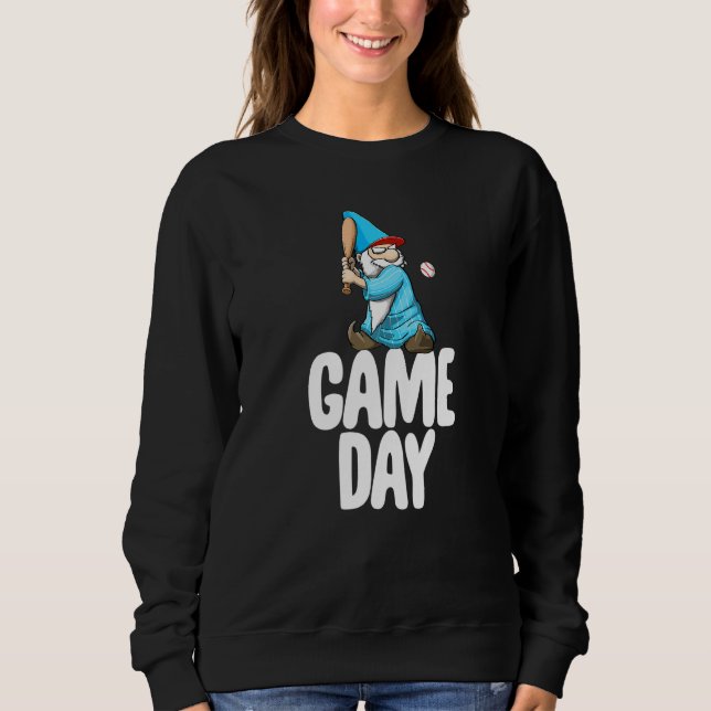 Game Day Gnome  Baseball Game Celebration Women Sweatshirt (Front)