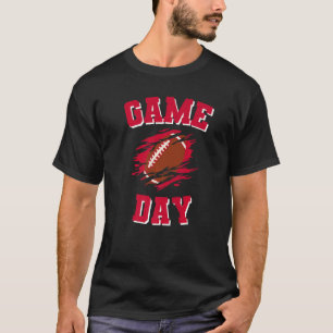 Game Day Kick Off Football American Flag Colours T T-Shirt