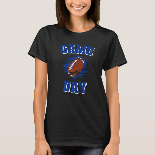 Game Day Kick Off Football American Flag Colours T T-Shirt (Front)