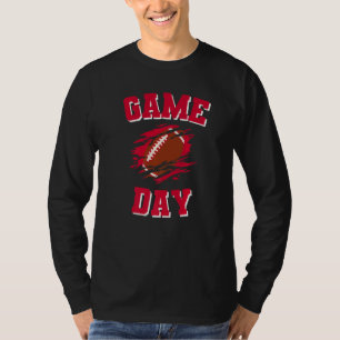Game Day Kick Off Football American Flag Colours T T-Shirt