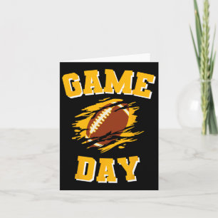 Game Day Kick Off Football Black And Yellow Team F Card