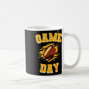 Game Day Kick Off Football Black And Yellow Team F Coffee Mug