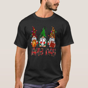 Game Day Merry Christmas Gnome Xmas Football Baseb T-Shirt