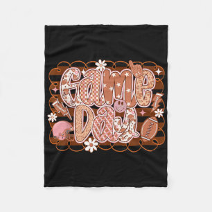 Game Day Pumpkin Football Fall Season Pumpkin Fleece Blanket
