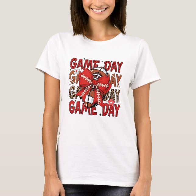 Game Day Red Football Shirt – Bold & Comfortable (Front)
